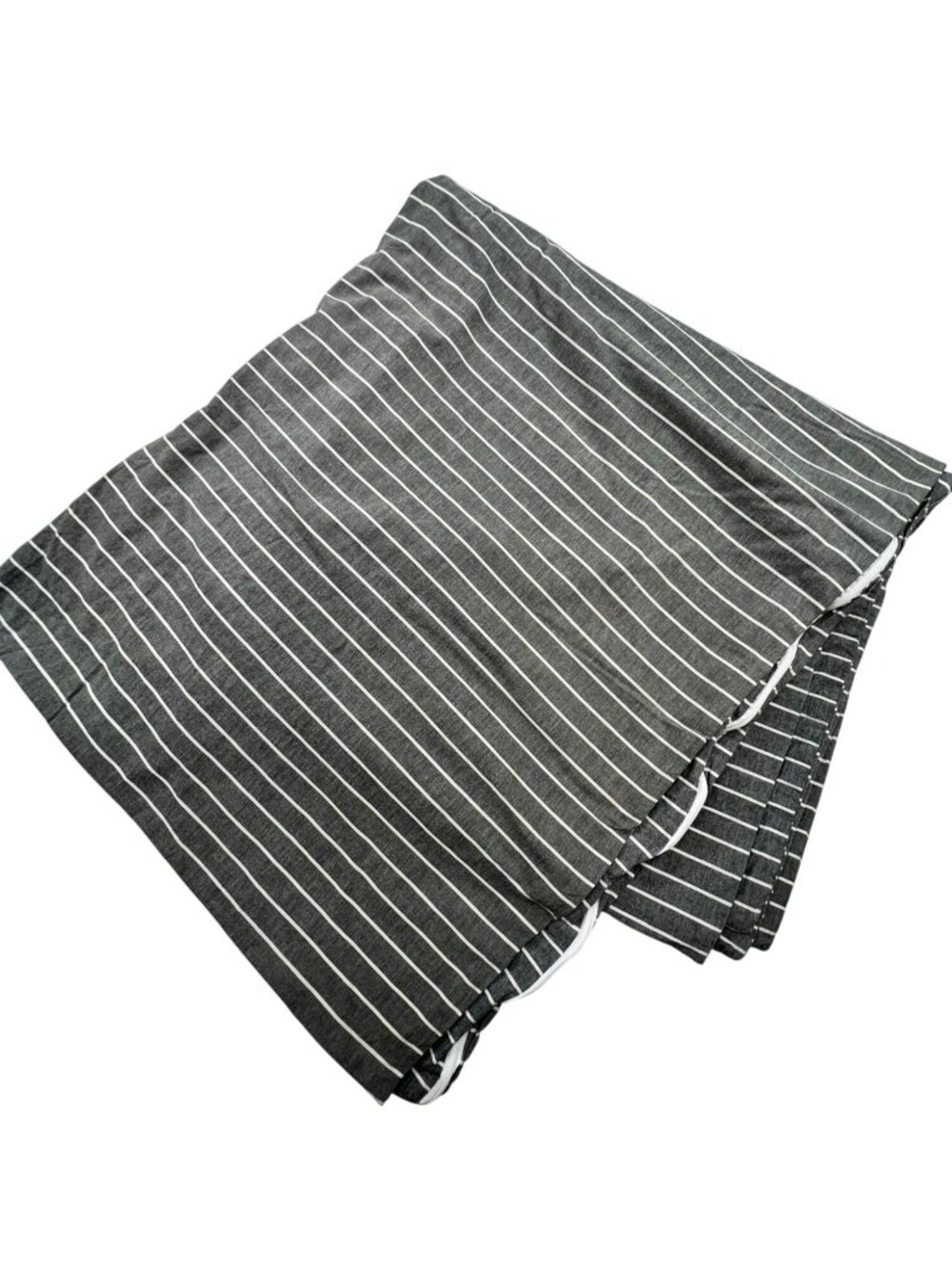 Wake In Cloud 100% Cotton Gray Striped Zip Duvet Cover Bedding Lightweight